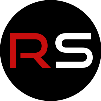 Logo Riva Safe: cerchio nero con iniziali RS bianche e rosse, simbolo di sicurezza e protezione sul lavoro. Antinfortunistica professionale - 'Sicurezza oltre l'estremo'.